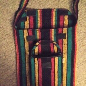 Unisex, multi-colored woven shoulder bag